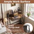 thumbnail image 3 of 31.5" 2 Tier Small Computer Desk PC Laptop Table, Computer Study Writing Workstation for Home Office, Rustic Brown, 3 of 7