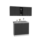Depot EShop Luther 2-Piece Engineered Wood Kitchen Set in Black