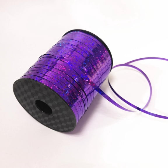 Metallic Shiny Curling Ribbon，400m，0.5cm for Crafts,Gift Wrapping, Balloon String, Baby Shower, Parties & Festivals, Florist Flowers (Laser Purple)
