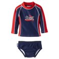 thumbnail image 1 of Banz BZ14-S2-NR -2 Baby Long Sleeve Rash Guard & Nappy Set, Navy & Red - Size 2, 1 of 1