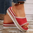 thumbnail image 5 of Women's Espadrille Wedge Heeled Mules, Plus Size Comfortable Open Toe Casual Wedge Sandals for Summer Wear, 5 of 10