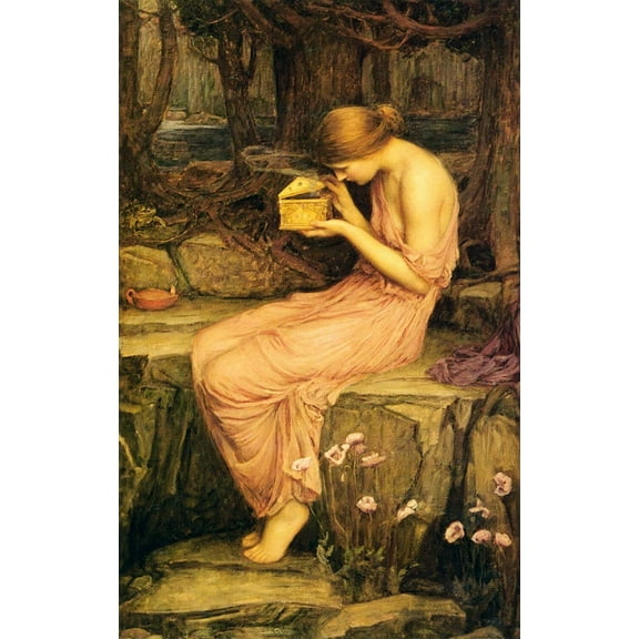 Psyche Opening The Golden Box - CANVAS OR FINE PRINT WALL ART