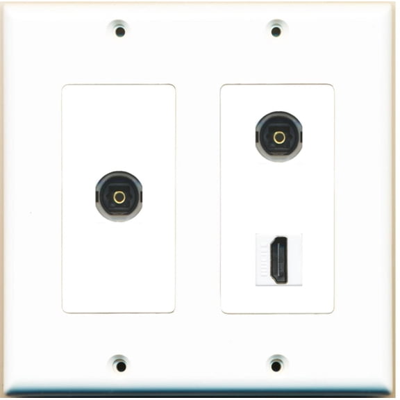 Ultra Spec Cables 2 Port Toslink HDMI F-F Wall Plate 2 Gang