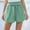 Green, variant on Jacenvly New Home Shorts Women Solid Color Pocket Belt Loose Shorts Casual Women'S Shorts Comfort Fit Elastic High Waisttrendy Sports Shorts Women Pockets Black