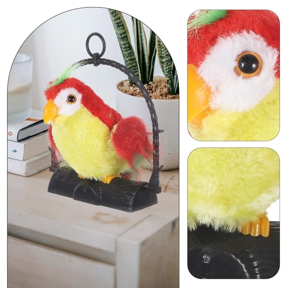 LOLIPPYY Red Plush Talking Parrot Toy for Kids, Interactive Early Learning Fun, Soft Stuffed Animal, 11.5 x 8.5 x 6 Inches