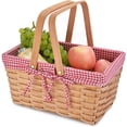 thumbnail image 1 of Cesta de Picnic de Astillas de Madera Tejidas Naturales con Asas Dobles Plegables | Cesta de Pascua | Almacenamiento de huevos de Pascua de plástico y dulces de Pascua | Organizador de almacenamiento, 1 of 7