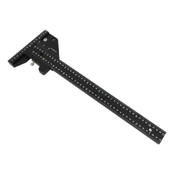 Calibrador de medición de marcado múltiple, marcador de carpintero, regla en T, aleación de aluminio, medidor de límite extraíble, trazador de carpintería, herramienta de carpintería DIY Fivean unisex