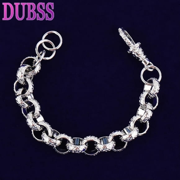 DUBSS Cuban Link Bracelet for Men Real Copper Hip Hop Jewelry