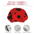 thumbnail image 5 of Easygdp Ladybug Pattern Shower Caps for Women, Double Waterproof Layers Shower Cap, Quick Drying Bath Hair Cap Reusable, 5 of 9