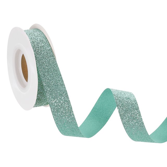 7/8" x 10 Yards Sparkle Ribbons, Gift Wrapping Crafts Cut Edge Ribbon, Light Blue