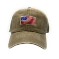 thumbnail image 4 of Empire Cove Washed USA Flag Cotton Baseball Dad Caps Patriotic Hats Vintage Khaki, 4 of 6