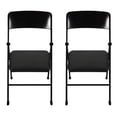 thumbnail image 2 of Miangastore Black PVC Miniature Folding Chair for Decoration Smooth Surface Realistic Look 2 Pcs, 2 of 8