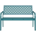 thumbnail image 5 of Grand Patio Teal Outdoor Bench, Decorative Metal Garden Patio Seat, Turquoise, 5 of 9