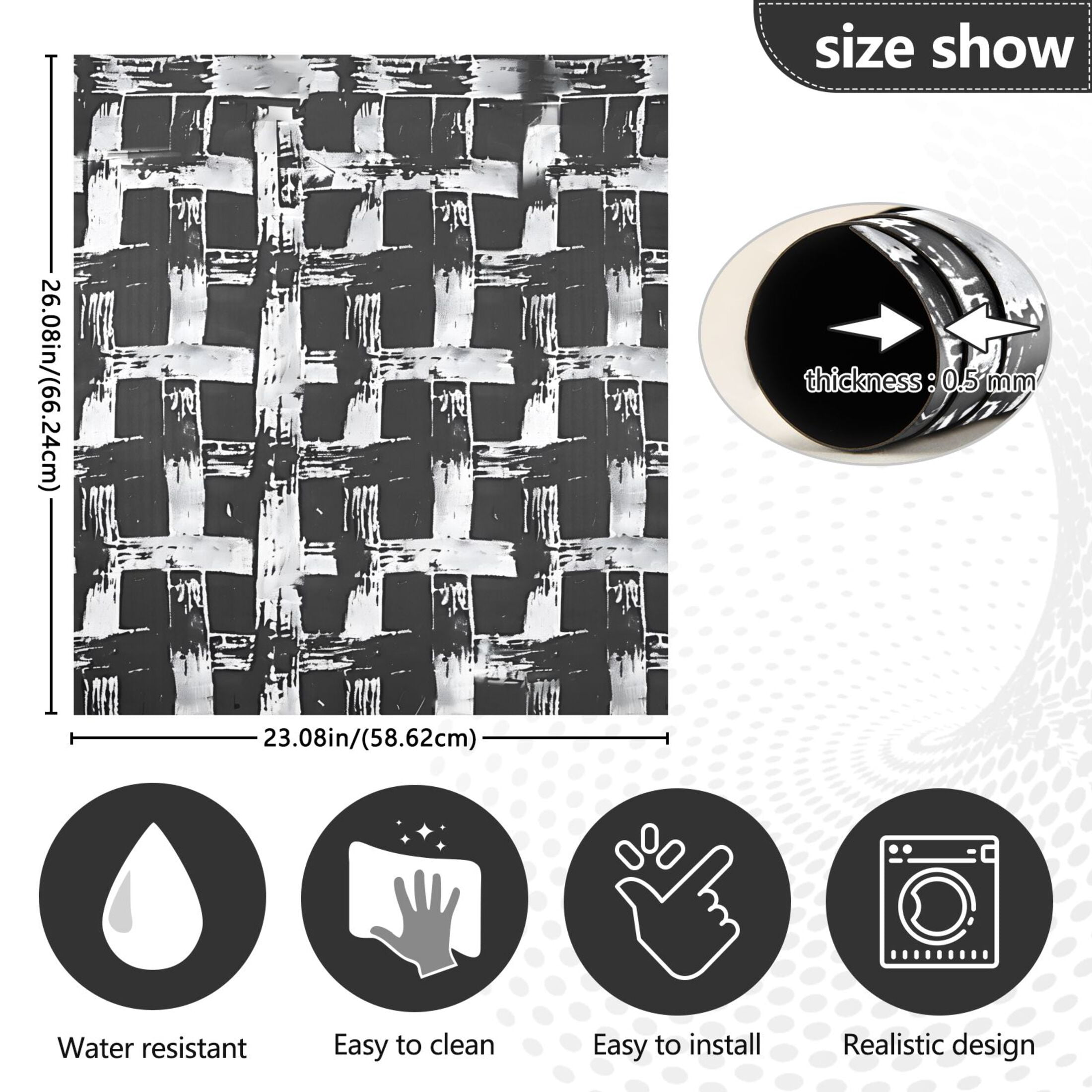 Black and White Basket Dishwasher Magnet Cover Magnetic Fridge Door Cover Home Kitchen Decor 23"x 26"