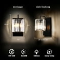 thumbnail image 5 of Auffel Crystal Wall Sconces Black Wall Light Fixtures Single Wall Mount Lamps for Living Room Bathroom Hallway Bedroom Stairway Indoor 10 Inch 1-Light, 5 of 18