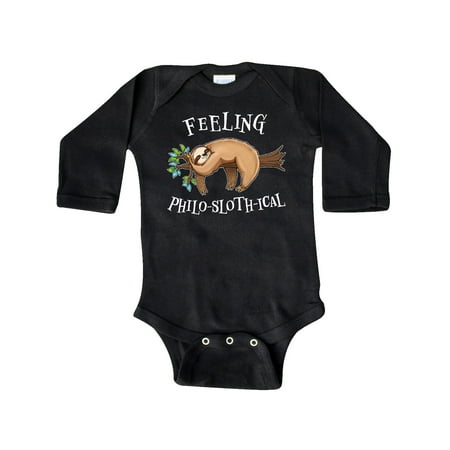 

Inktastic Feeling Philo-Sloth-ical- cute and funny sloth on a tree branch Gift Baby Boy or Baby Girl Long Sleeve Bodysuit