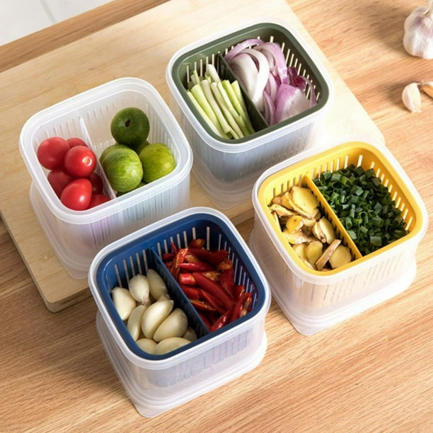 Freshkeeping Food Storage Container, Multifunctional Draining Crisper