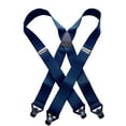thumbnail image 2 of Dark Blue Holdup Brand Snow Ski X-back Suspenders with USA Patented black Gripper Clasps, 2 of 4
