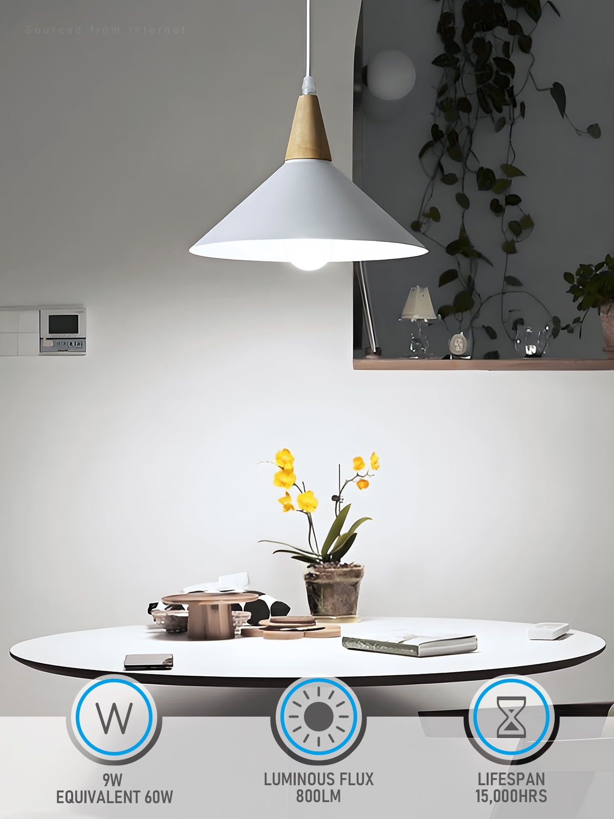 24 Pack A19 LED Light Bulbs 60W Equivalent, UL Listed, Dimmable, 5000K Daylight, E26 Standard Base, Flicker Free