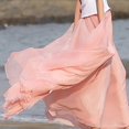 thumbnail image 4 of VUPSGEZ Relaxed Long Maxi Skirt Women'S Spring/Summer Casual Tulle Solid Color High Waist Lightweight Long Ankle Floor Skirt Women’S Pleated Maxi Skirt(Pink,One Size), 4 of 4