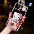 thumbnail image 1 of Hello Kitty 3D Luxury Rhinestone with Lanyard Phone Cases For iPhone 15 14 13 12 11 14 Pro Max Mini XS MAX X SE 2020 Back Cover tzw, 1 of 5