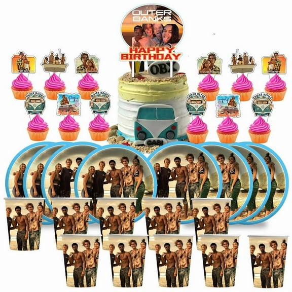 Birthday Cups Party Supplies Plates Decorations Cake Topper Decor