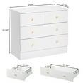 thumbnail image 6 of YYAo Drawer Dresser, Three Layers and Four Drawers Chest of Drawers Matte Gold Handles, Storage Cabinet, White, 6 of 10