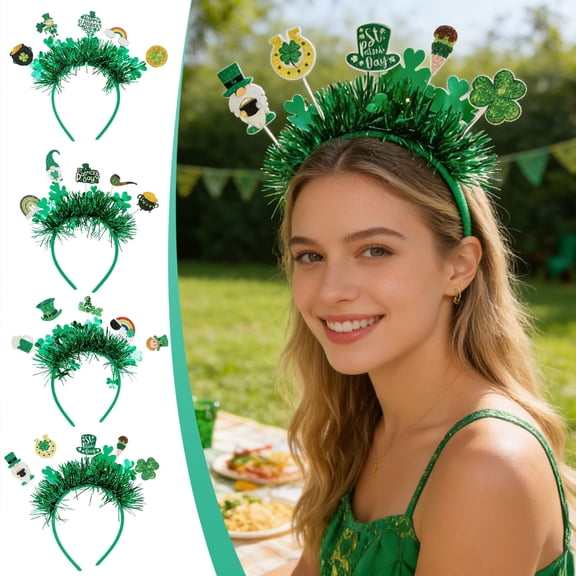 Msgweeeg Headbands for Women's Hair St Patricks Decor St. Patrick's Day Headband Irish Festival Party Green Carnival Party Props