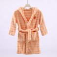thumbnail image 2 of ZACPNCV Girls Fleece Robe Boys Hooded Bathrobe Soft Flannel Robe For Kids Orange 3-12 Years, 2 of 5