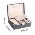 thumbnail image 5 of FcBaudy Jewelry Boxes for Women Jewelry Organizer Box Leather Large Jewelry Boxes Earrings Organizer Storage Case Double Layer Display With Removable Tray Elegant Jewelry Box Jewelry container, 5 of 5