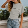 thumbnail image 2 of RUTAYY Girls Short Sleeve T-Shirt Crew Neck Letter Print Short Sleeve Casual Top Grey, 2 of 4