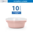 thumbnail image 3 of Mainstays 5-Pack Round BPA-Free Plastic Meal Prep Food Storage Containers, 1L, Pink Blush, 3 of 10