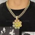 thumbnail image 4 of Hip Hop Sunflower Smiley Face Medal Necklace Necklace Taksi Necklace,Gold Color, 4 of 7