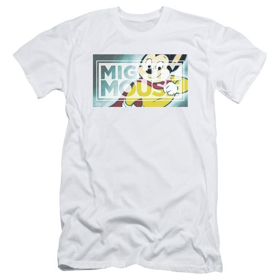 Mighty Mouse Mighty Rectangle Adult 30/1 T-Shirt White