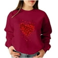 thumbnail image 3 of Inverlee Happy Valentine's Day Sweatshirt Women Cute Love Heart Graphic Sweatshirts Casual Pullover Sweater Tops Crewneck Dressy Casual Long Sleeve Tops for Women, 3 of 5