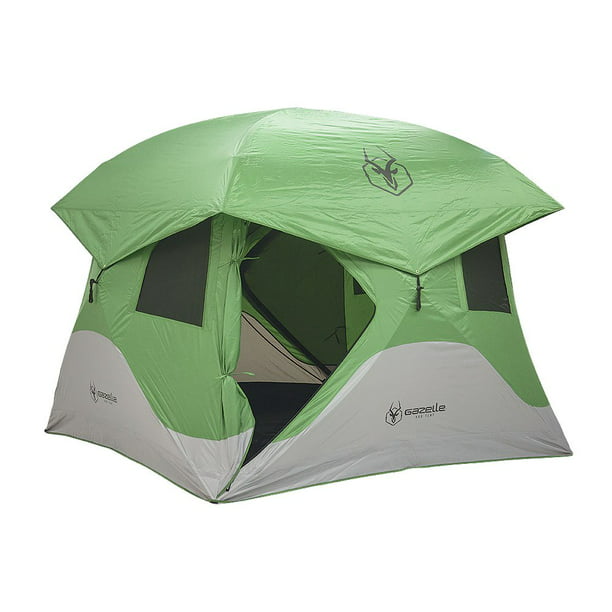 Gazelle Tents T4 8' Heavy Duty Pop Up Hub 4 Person Camping Tent, Green - Walmart.com