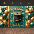 thumbnail image 5 of Gold Star Graduation Banner Green Background Graduation Display Graduation Cap Design Balloon Decor Graduation Backdrop for Graduation Ceremony Grad Party Photo Backdrop, 5 of 9