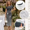 thumbnail image 6 of Psesaysky Couple Matching Clothes His and Her Matched Outfit Grey Spider Web Print Long Sleeve Button Up Shirts and Pencil Maxi Dress for Womens Gothic Party Matched Sets for Couples,S-3XL, 6 of 6