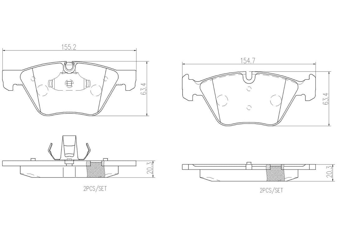 Brembo P06036N NAO BRAKE PADS Fits select: 2007 BMW 328 I, 2006 BMW 325 I AUTOMATIC