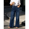 thumbnail image 2 of High Waist Women Wide Leg Long Jeans Casual Denim Pants with Pocket, 2 of 6
