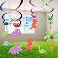 thumbnail image 5 of KAKOWELY Decoración para fiesta de cumpleaños, dinosaurio, remolino colgante, suministros para fiesta, decoraciones de remolino para fiesta de cumpleaños temática, 5 of 5