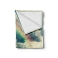 thumbnail image 2 of Rainy Soft Flannel Fleece Throw Blanket, Romantic Water Drops View Melancholia Rainbow and Thunderbolt on Overcast Sky Print, Cozy Plush for Indoor and Outdoor Use, 70" x 90", Teal Grey, by Ambesonne, 2 of 5