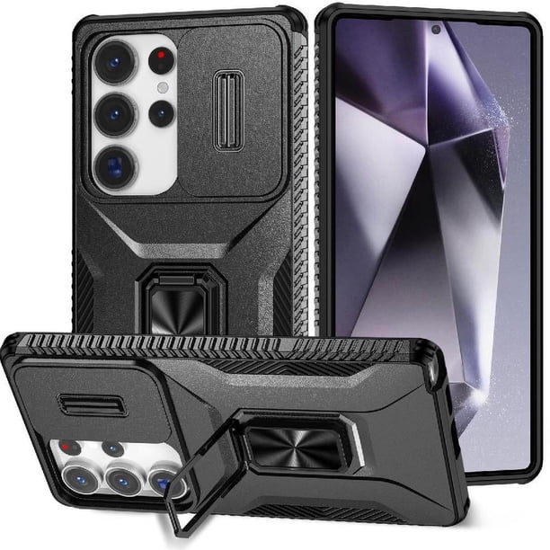 Funda para GANGXUN Samsung Galaxy S25 Ultra - Soporte metálico, Función magnética, Negro