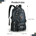 thumbnail image 5 of Camo Backpack for Men Women Lightweight Large Capacity Travel Backpack Work Hiking Outdoor Daypack Stylish Book Bag, 40L, Navy, BP8023, 5 of 8
