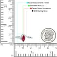 thumbnail image 4 of Marquise Art Deco Wave Wedding Engagement Ring Simulated Ruby CZ 925 Sterling Silver size 10, 4 of 5