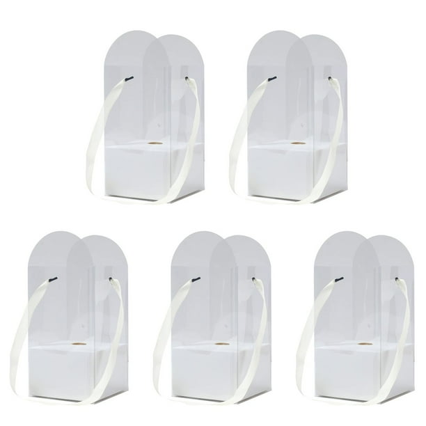 Bolsa de Regalo de PVC Multifuncional, Transparente, Ideal para Bodas, Cumpleaños, Fiestas, Acción de Gracias y San Valentín, 5 Unidades.