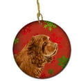 thumbnail image 1 of Sussex Spaniel Flocons de Neige Rouges Ornement en Céramique de Noël, 1 of 1