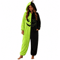 thumbnail image 3 of Green Women's Onesie Pajamas Plush Cosplay Pumpkin One Piece Pajs Polyester Pumpkin Onesie Adult Zip Up Hooded Pajamas 2026 Cosplay Party Pjs Costume Unisex Woman Men M, 3 of 5
