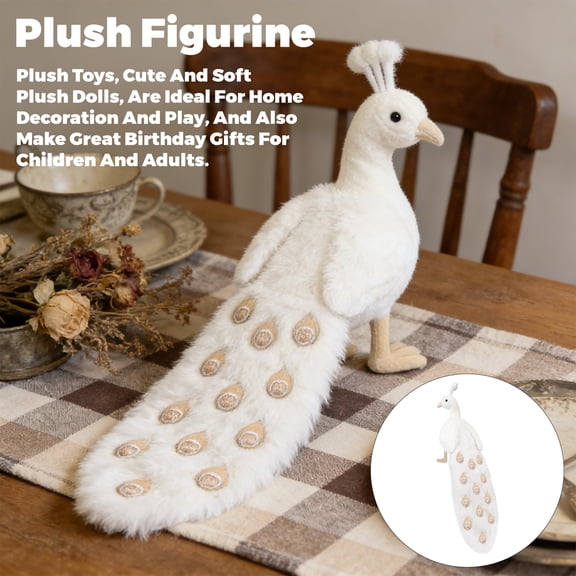 Bird Stuffed Animal, All Ages Stuffed Animal, 36 in White Plush, Birthday Stuffed Animal, All Ages Girl Nursery decor, Cozy Home decor, Home decor Living Room, 1 Pc