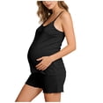 thumbnail image 2 of Uootdi Womens Maternity Sets Nursing Spaghetti Strap Tops Shorts Two Piece Slim Fit Stretchy Breathable Loungewear Sets Pregnancy Wear Gift, 2 of 7